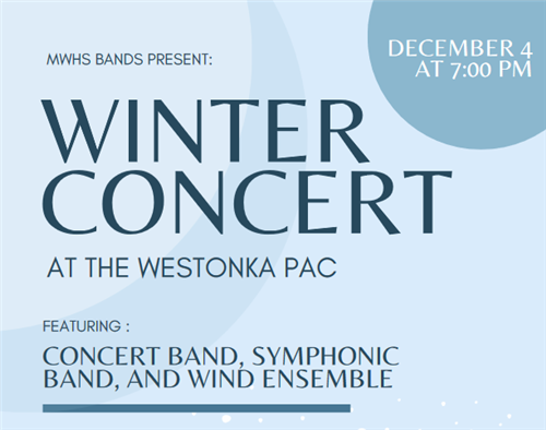  MWHS Bands to Host Winter Concert Dec. 4
